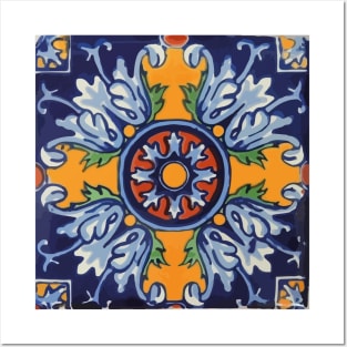 Mandala mexican talavera tile ceramic mosaic Posters and Art